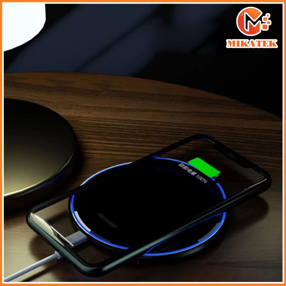 Đế Sạc Không Dây Gương Qi 15W Cảm Biến Sạc Nhanh Dành Cho iP Samsung Mikatek