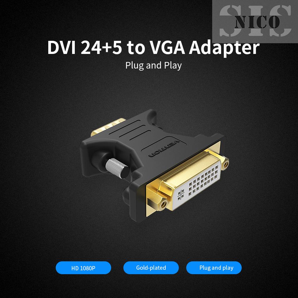 Sis Bộ Dụng Cụ Sửa Chữa Chuyên Dụng Chất Lượng Cao❥Đầu Chuyển Đổi VENTION DVI Sang VGA DVI 24 + 5 Lỗ Cắm Sang Đầu Cắm VGA Cho Máy Chiếu / Thẻ Đồ Họa | BigBuy360 - bigbuy360.vn
