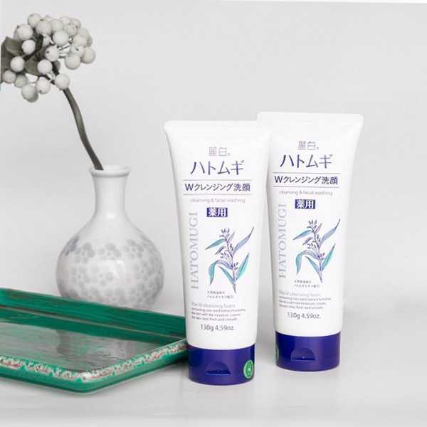 Sữa rửa mặt Hatomugi ý dĩ dưỡng ẩm, trắng da Moisturizing & Facial Washing Nhật 130g, 170g Rose.beautify