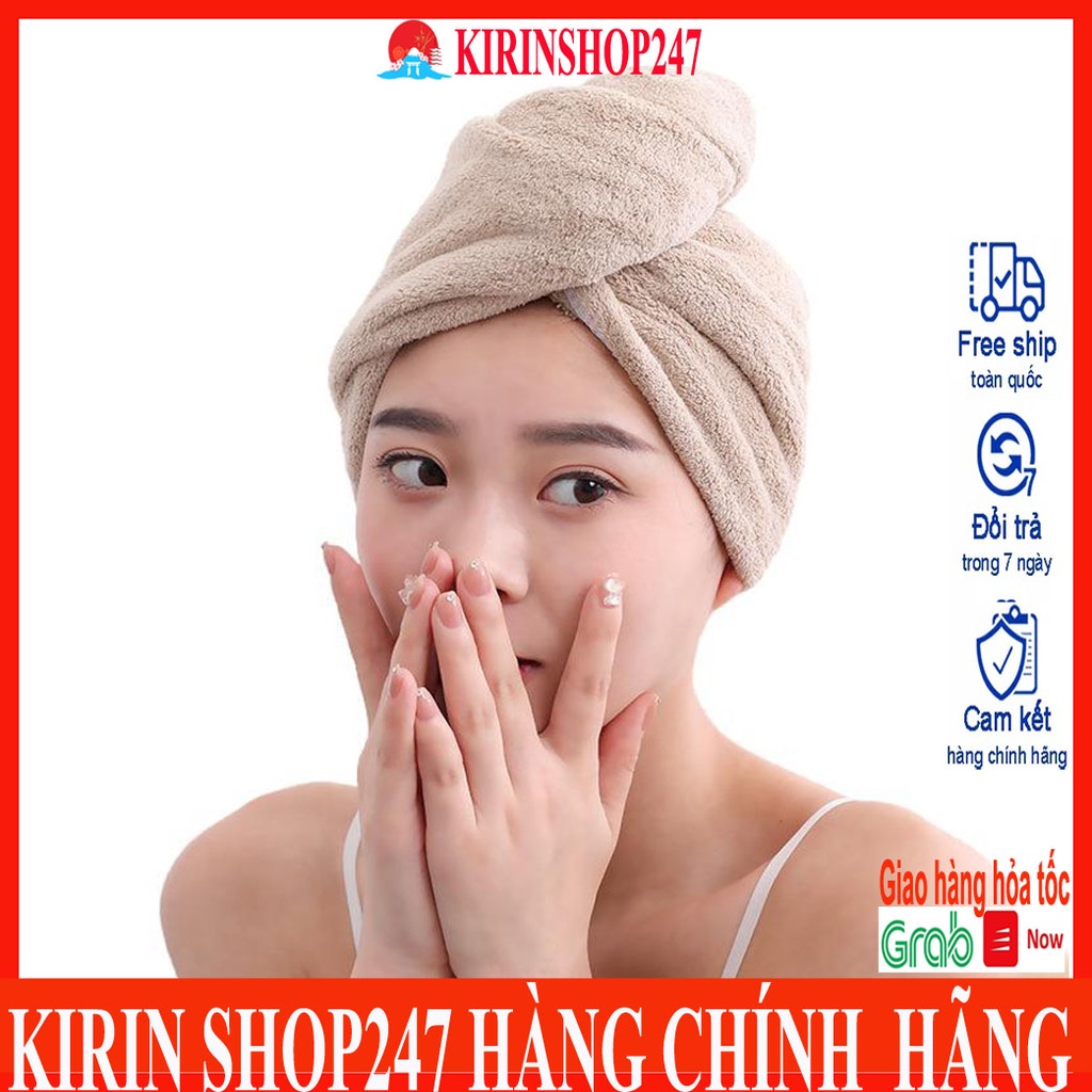 Khăn gội đầu quấn tóc cao cấp cho nữ mềm mịn thấm hút tốt