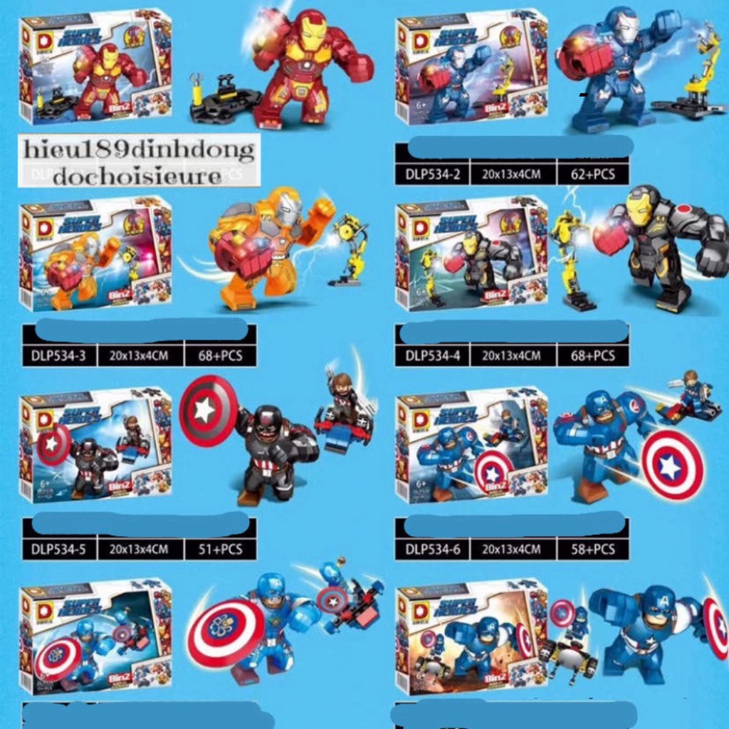 Lắp ráp xếp hình Lego siêu anh hùng 534 : Big fig Cuộc chiến của captain và iron man