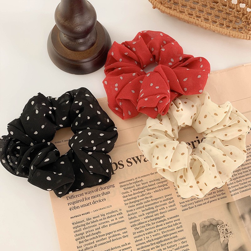 Dây Buộc Tóc Scrunchies Chấm Bi Đáng Yêu HOT HIT 2020