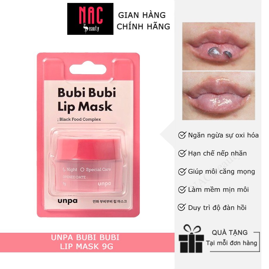 Mặt Nạ Ngủ Môi Unpa Bubi Bubi Lip Mask 9g