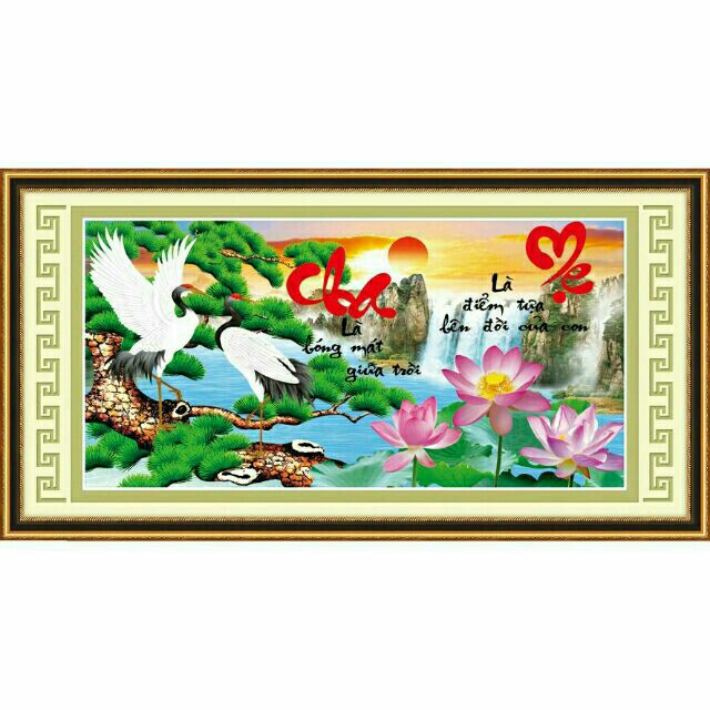 Tranh thêu 3D cha mẹ 223092