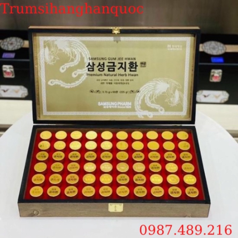 [MẪU HỘP MỚI NỘI ĐỊA ] An Cung Ngưu Hoàng Hàn Quốc, Hộp Gỗ 60 Viên [DATE MỚI 2024] [ Hàng Mới Về ]