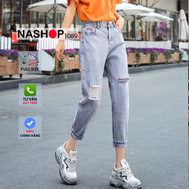 Quần bò baggy nữ quần jean baggy nữ quần jeans nữ lưng cao cạp cao quần nữ đẹp 3 size S M L hot 2021 QT17 nashop 1089 -