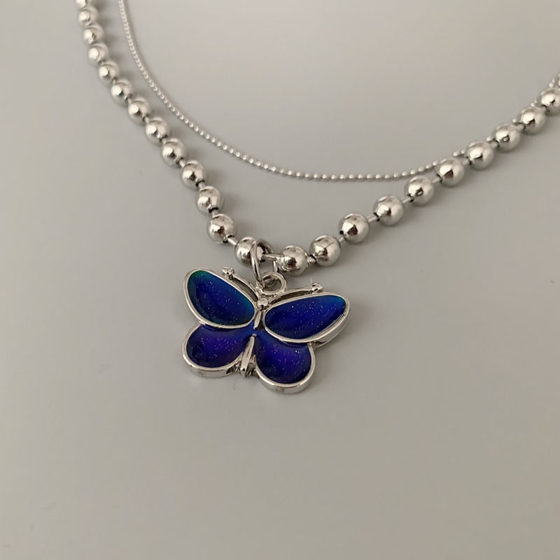 Dây Chuyền Thép Titan Mặt Tròn Hai Lớp Thay Đổi Màu Sắc 22431