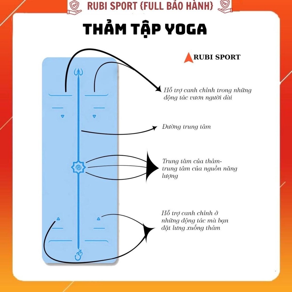 Thảm Tập Yoga, thảm Tập Gym Định Tuyến TPE, tặng kèm túi Thảm Yoga Chống Trượt