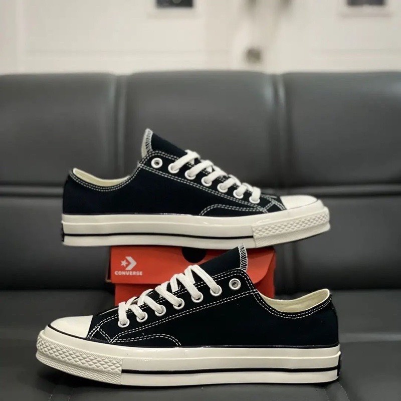 Giày CV Cổ Thấp mũi bóng, Giày Sneaker Nam Nữ CV Chuck Taylor All Star Đen Trắng Cao Cấp Full Box Bill