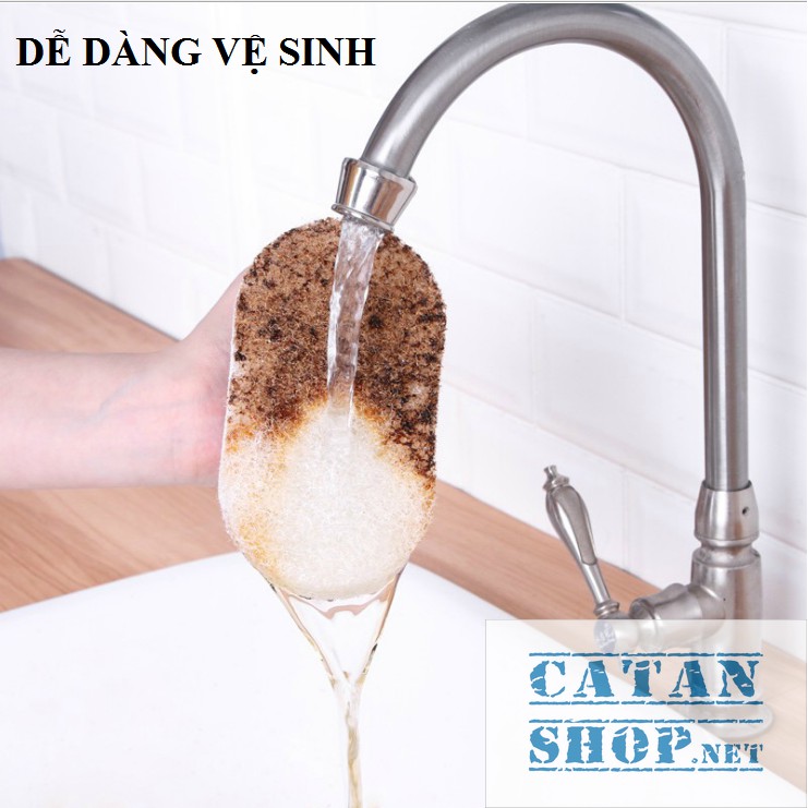 Bàn Chải Chà Cọ Rửa bọt biển, bàn chải Vệ Sinh Nhà Bếp Nhà Tắm Có Tay Cầm Dụng Cụ Lau Chùi Thông Minh GD373-BCBotBien