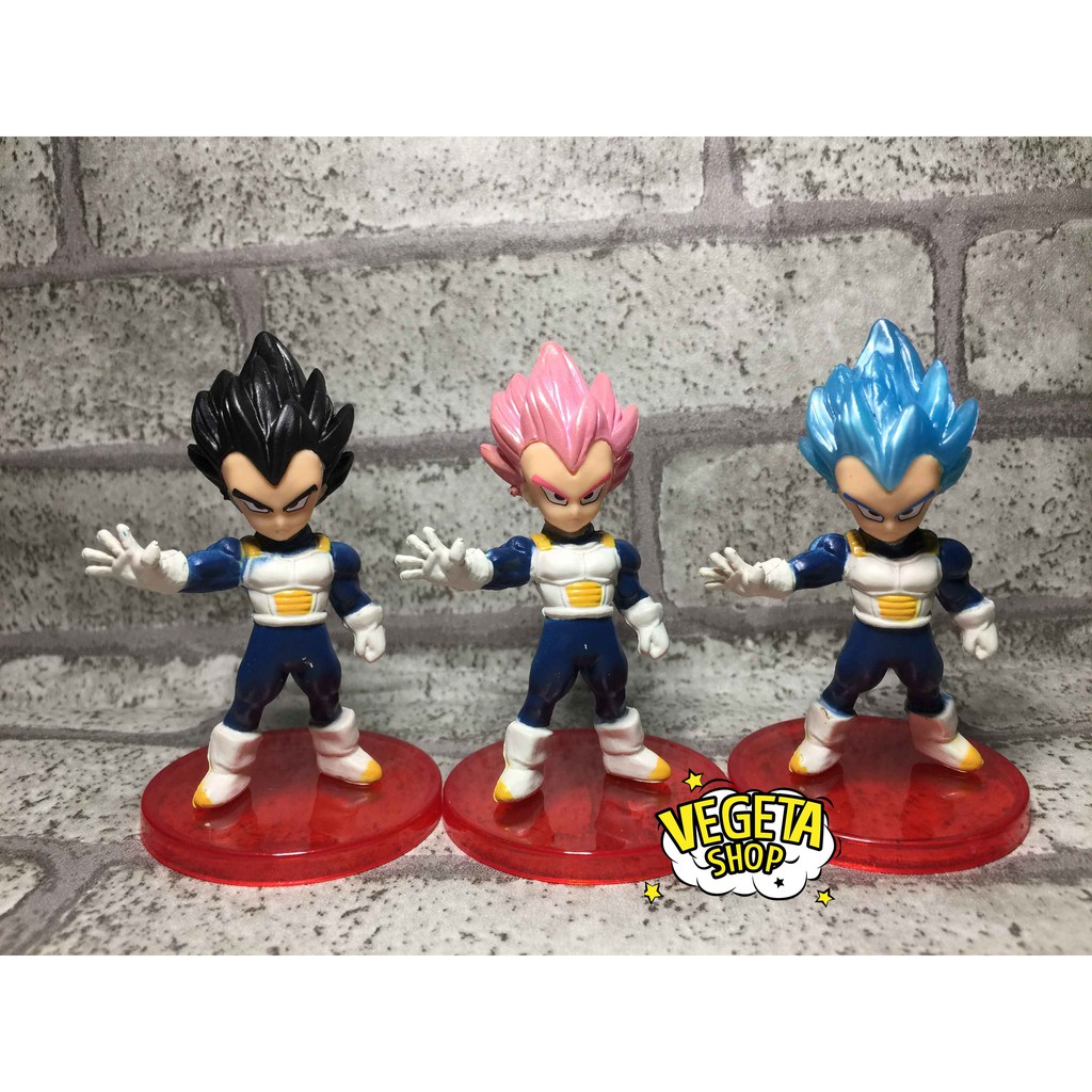 Mô hình Dragon Ball - Set 3 mô hình Vegeta SSJ God Blue - WCF - Cao 7cm