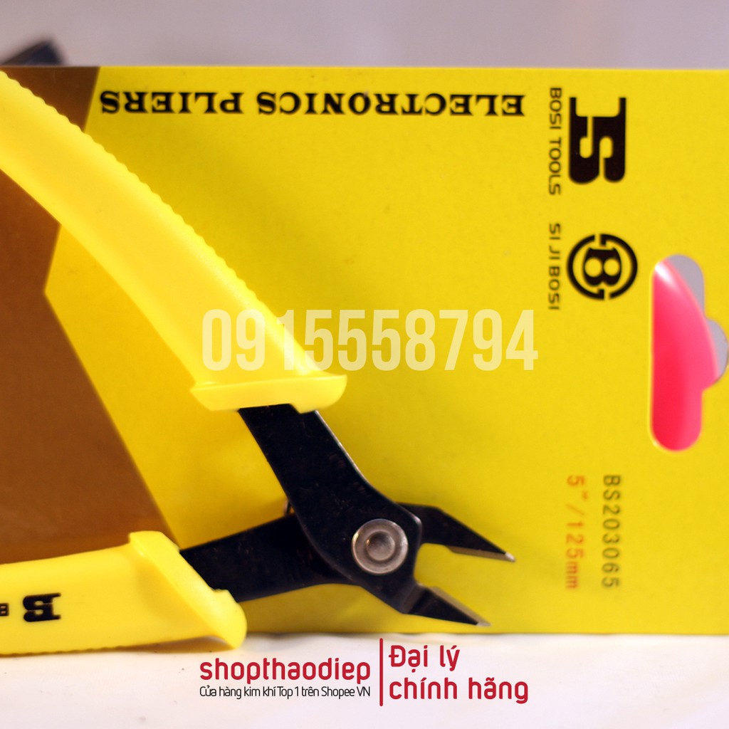 Kìm Cắt Dây Điện BOSI BS203065, Kìm Cắt Chân Linh Kiện Bosi 5" 125mm