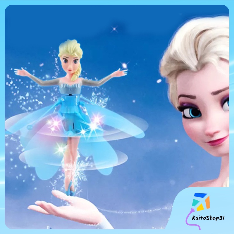Đồ Chơi Búp Bê Cảm ứng bằng tay nàng tiên bay điều khiển bằng cử chỉ tay elsa có đèn led nhiều màu sắc hồng tím xanh