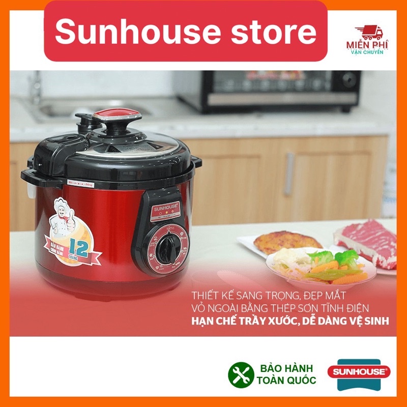 Nồi áp suất điện đa năng SUNHOUSE 5lit SHD1550,sunhouse SHD1552