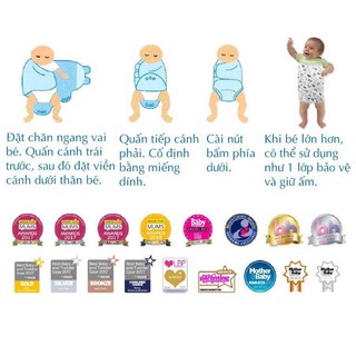 Chăn quấn hở chân size s summer infant nhập khẩu mỹ - ảnh sản phẩm 7