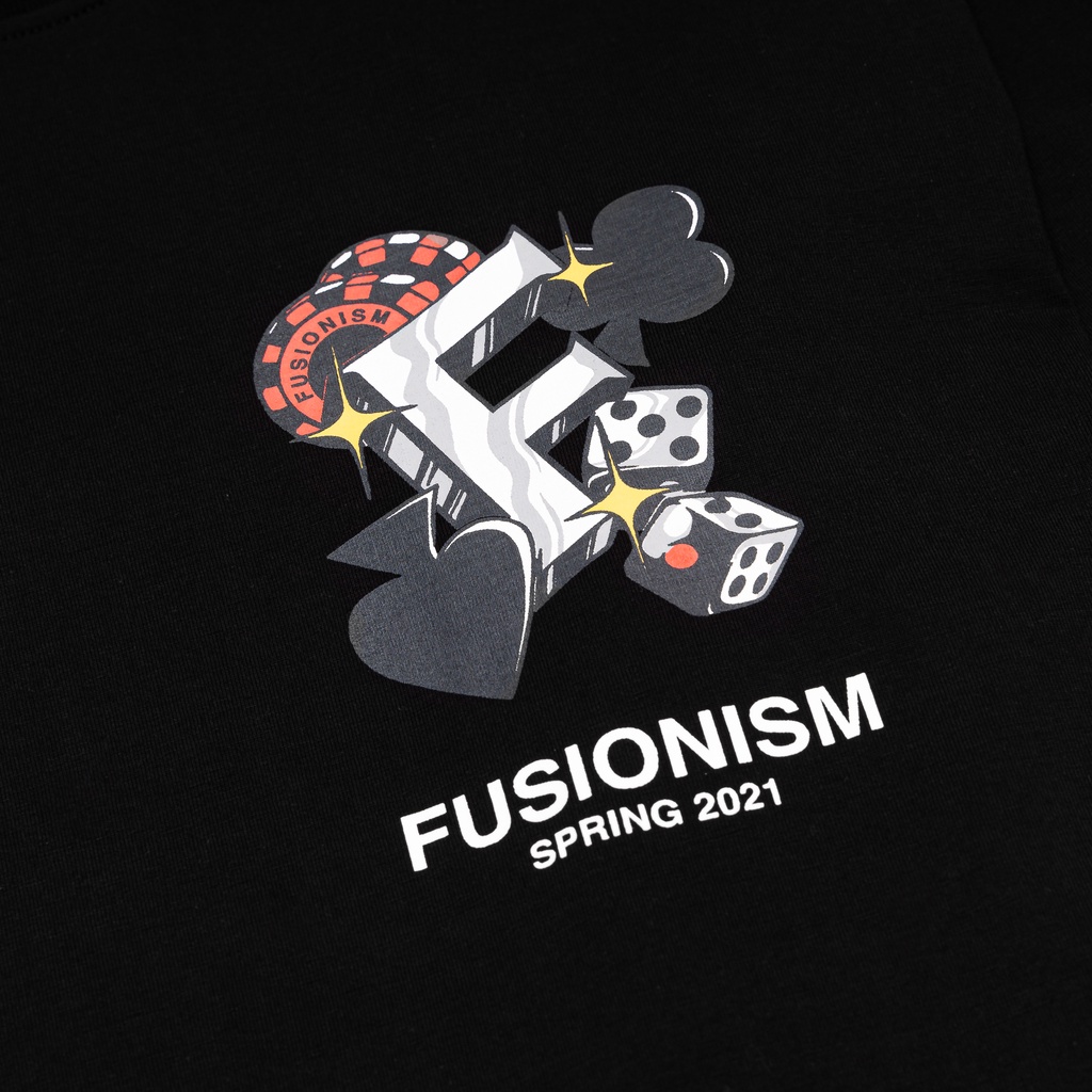 Áo thun Tay Dài Long Sleeve in hình Black Jack Fusionism - Màu Trắng Đen - Unisex - Form Oversize