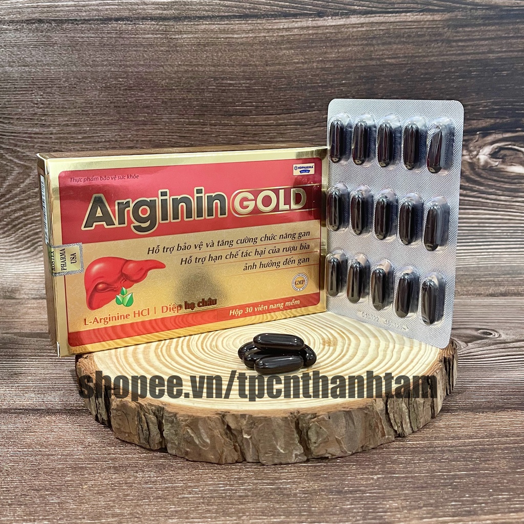 Bổ gan ARGININ GOLD bảo vệ gan , làm mát gan , giải độc gan , hạ men gan- HỘP 30 viên