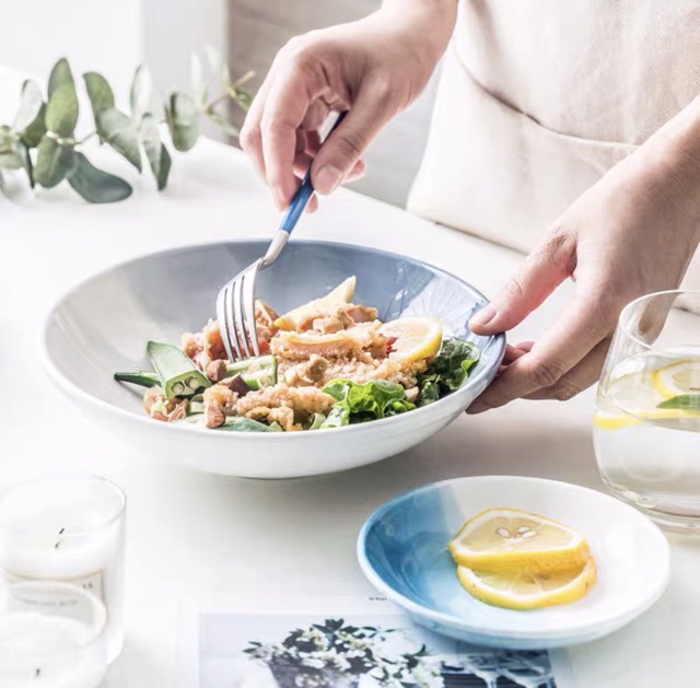 Bộ bát đĩa Blue Sky màu xanh dương thiên thanh 20 món và 12 món cao cấp