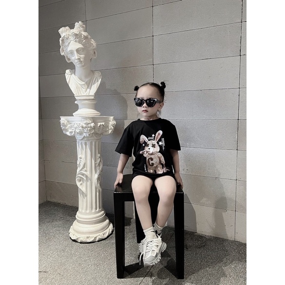 Áo thun tay lỡ thỏ rabbit cho bé , áo phông unisex trẻ em , Kid_genZ