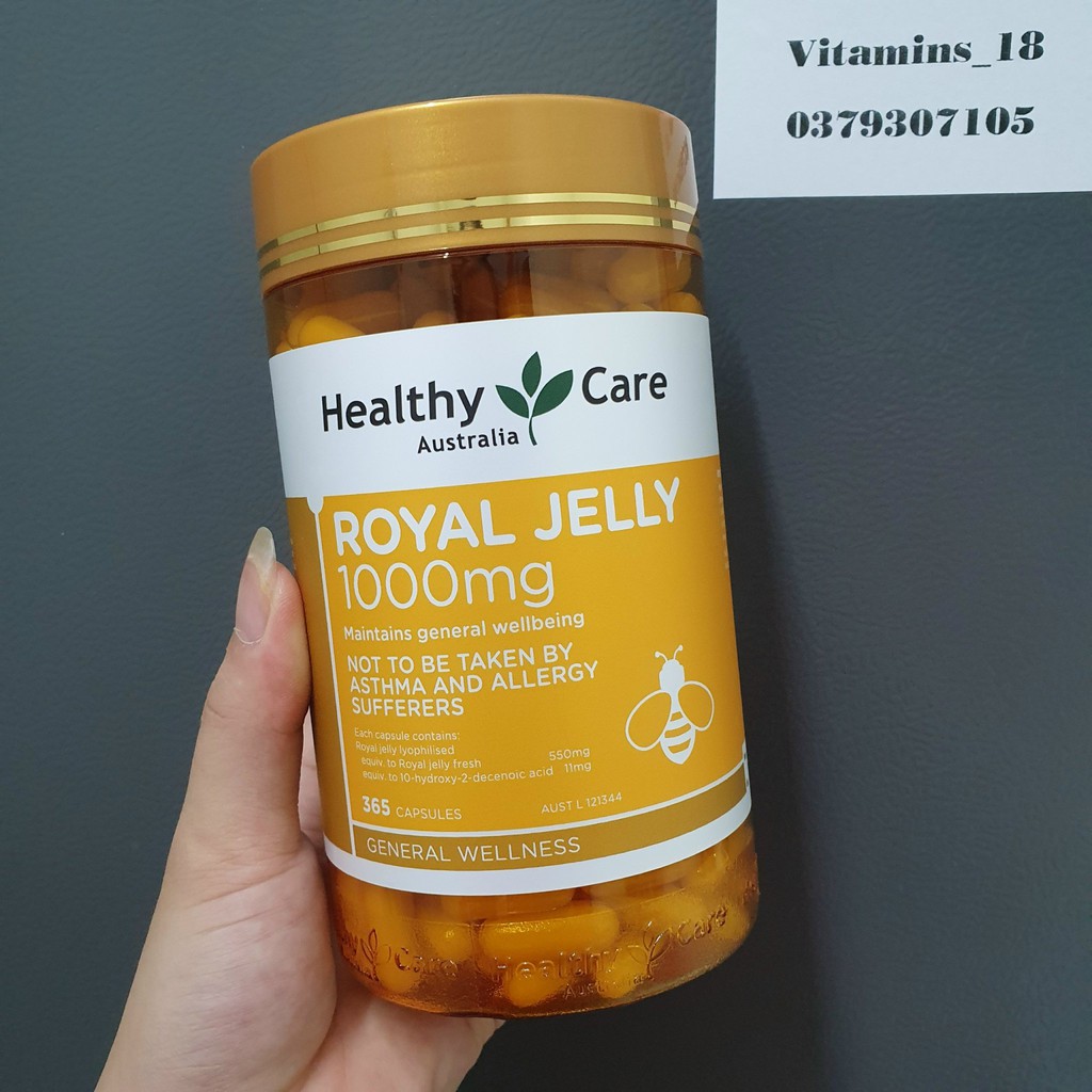 Sữa ong chúa Healthy Care Royal Jelly 1000mg - Hộp 365 viên