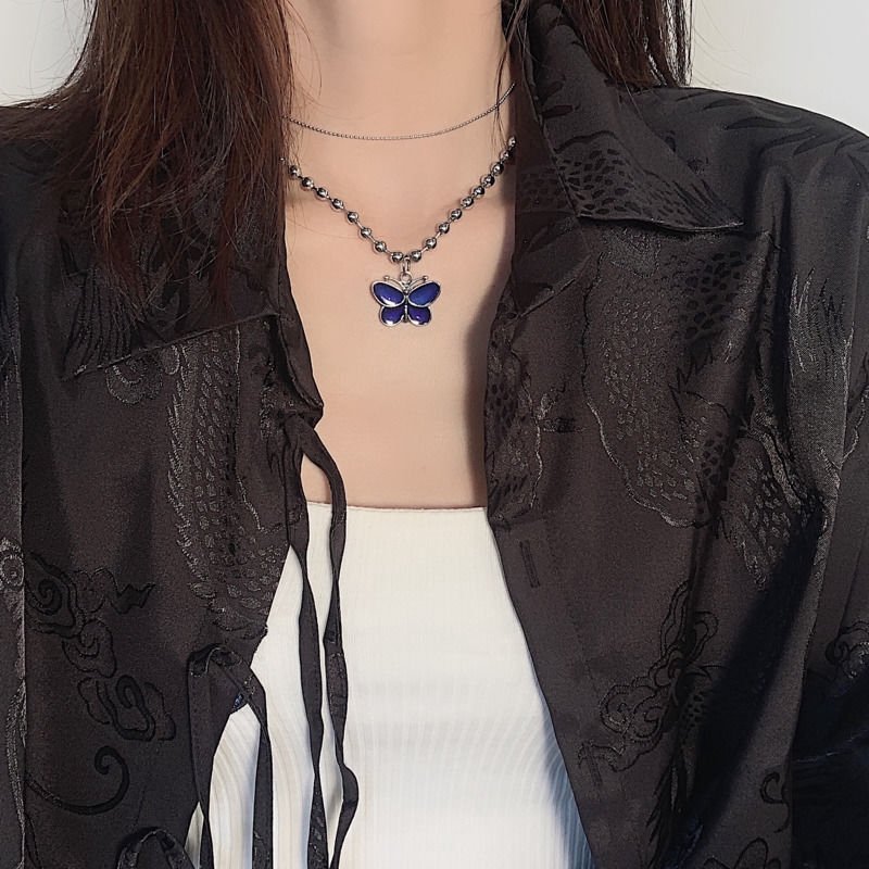 Dây Chuyền Thép Titan Mặt Tròn Hai Lớp Thay Đổi Màu Sắc 22431