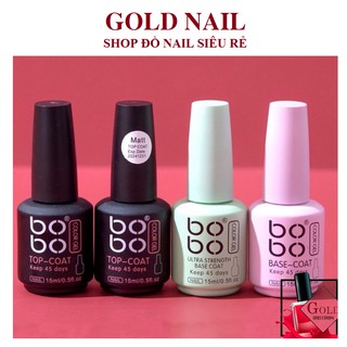Bộ tứ bobo (base - top bóng - top lỳ - cứng móng ) chai 15 ml