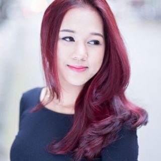 Thuốc nhuộm tóc màu đỏ tím tặng oxy và bao tay