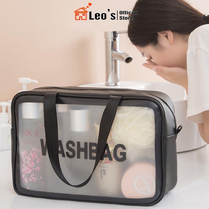 Túi đựng mỹ phẩm, đồ trang điểm Washbag mini trong suốt dễ dàng mang theo khi đi du lịch, đi làm Leo's_Official