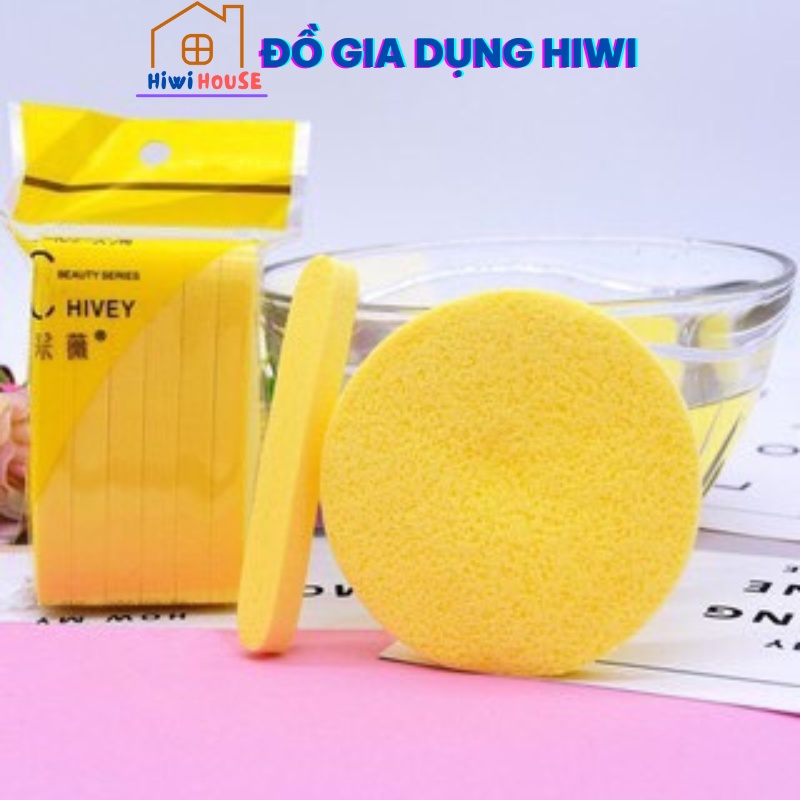 Bọt biển - Bông nở rửa mặt Chivey 12 miếng / Miếng mút rửa mặt bọt biển dạng nén