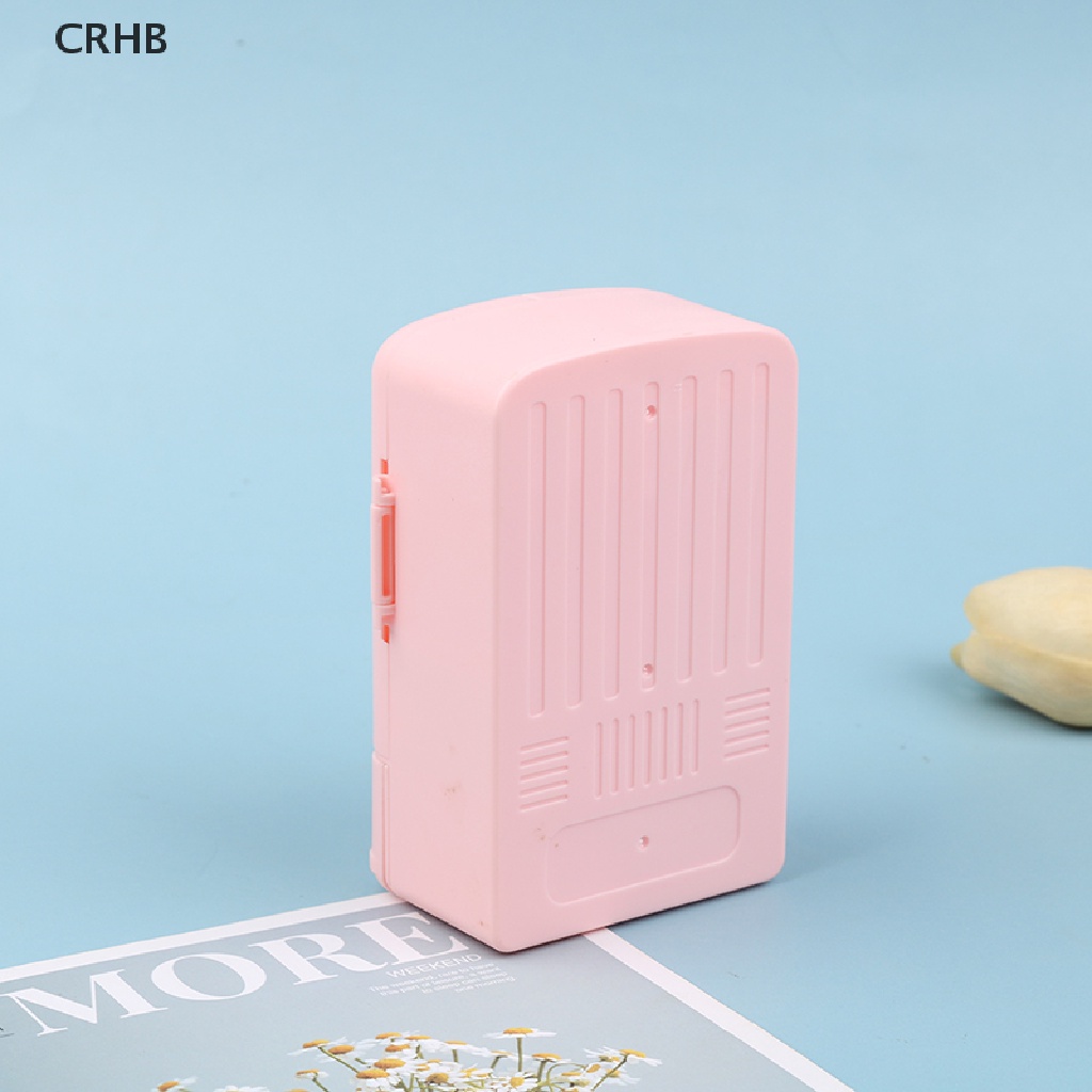 Tủ Lạnh Mini Màu Hồng Xinh Xắn Cho Nhà Búp Bê Tỉ Lệ 1 / 12 Mới