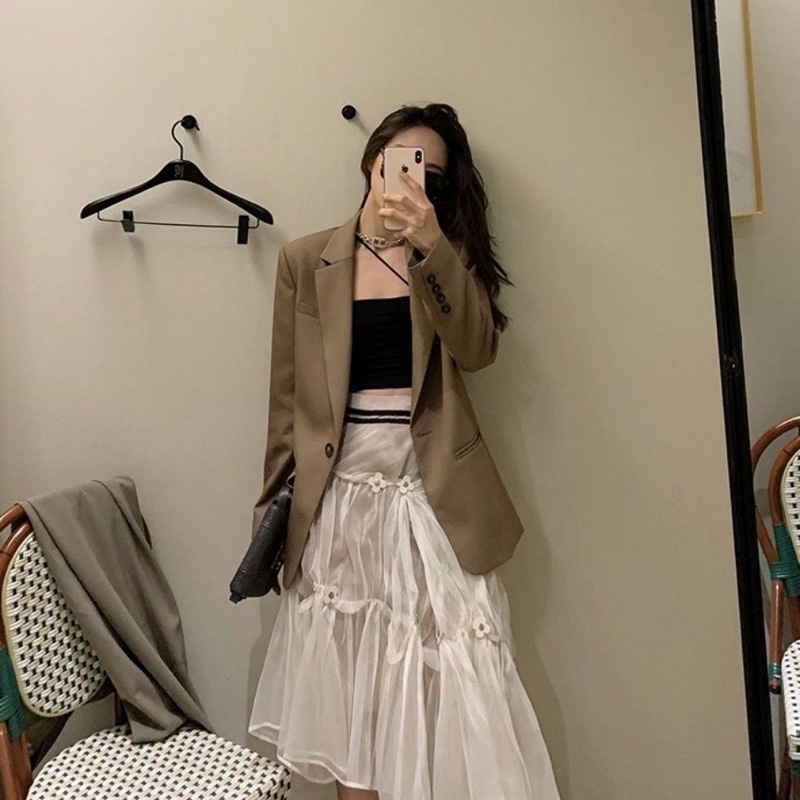 Áo Blazer tay dài màu trơn cho nữ- Áo Blazer Vest Nữ 2 Lớp Khoác Ngoài Dài Tay Kiểu Dáng Trẻ Trung | BigBuy360 - bigbuy360.vn