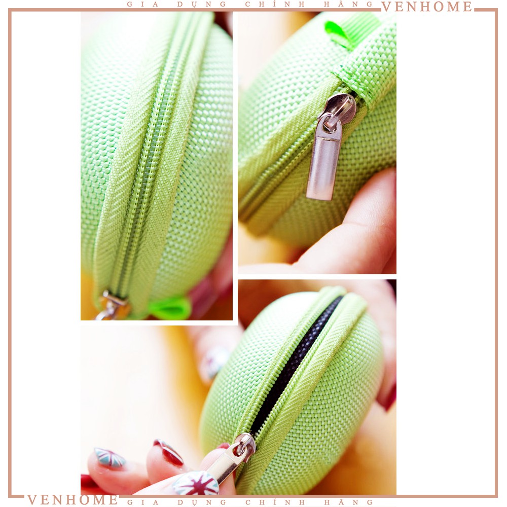 Hộp đựng tai nghe, củ sạc, dây sạc, có túi lưới bên trong siêu tiện lợi