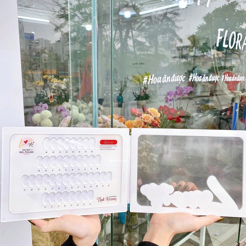 Sổ mica gắn móng mẫu làm bảng màu nail 40 màu ô