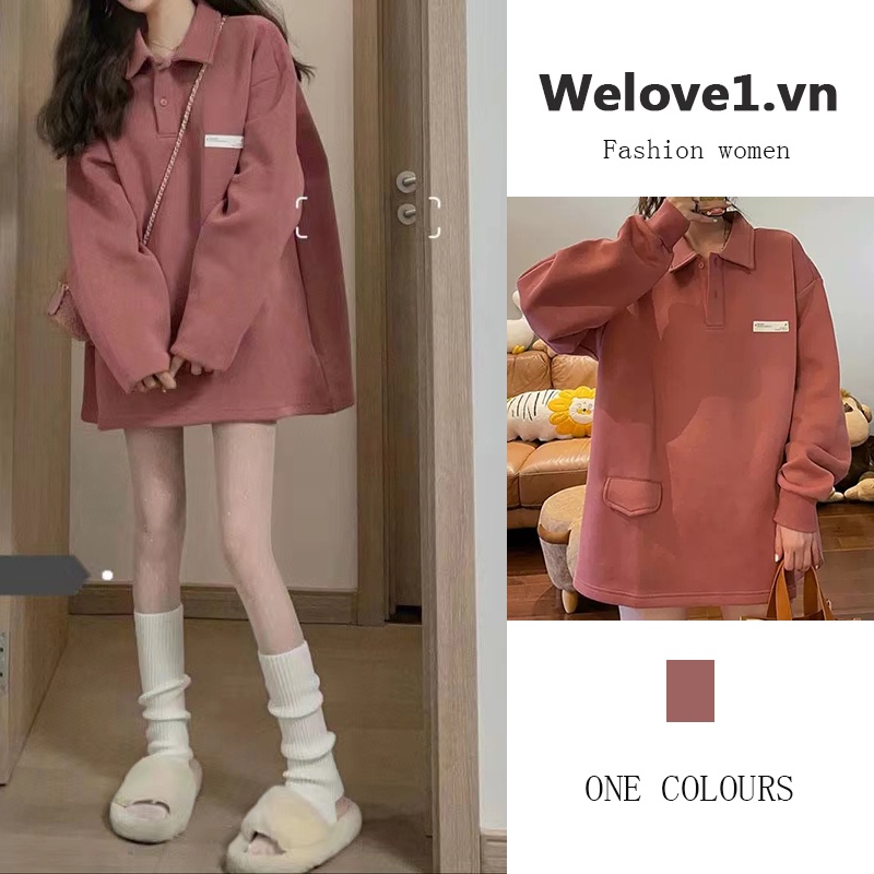 Áo Hoodie Nữ Dài Tay Cổ Tròn Thời Trang Hàn