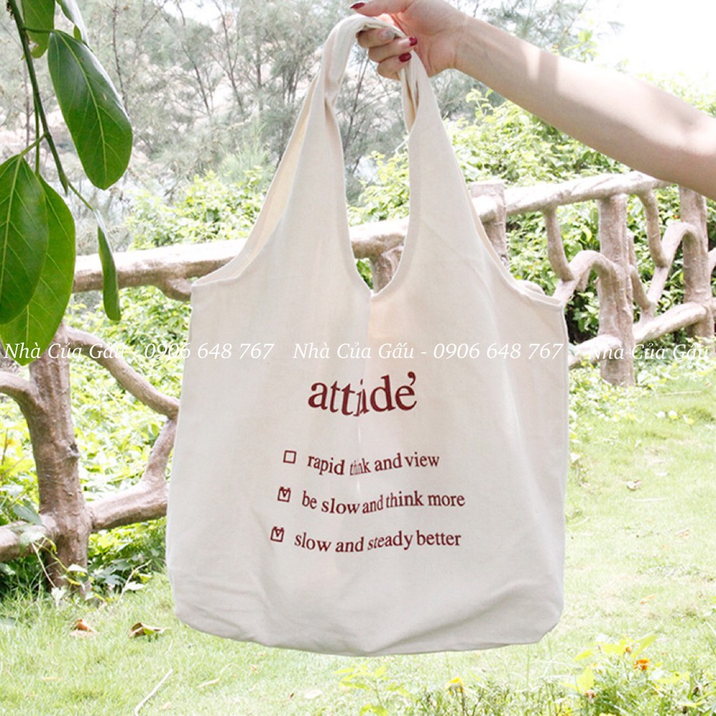 Túi tote attitude’ comback với 2 màu chữ đen, đỏ xinh cực nè các bạn ơiiii