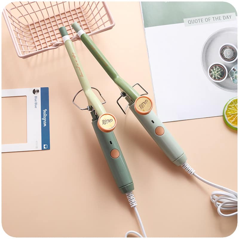 Máy uốn tóc ngàm nhỏ Retro có ngàm giữ tạo lọn xoăn nhỏ phù hợp với tóc ngắn tóc xoăn lơi