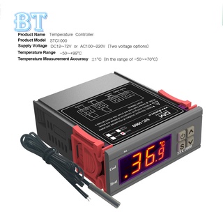 Rơ Le Nhiệt STC-1000 DC 12V-72V - 50 ~ + 99°Bộ Điều Khiển Nhiệt Độ Điện Áp Đầu Ra Rộng Chuyên Dụng