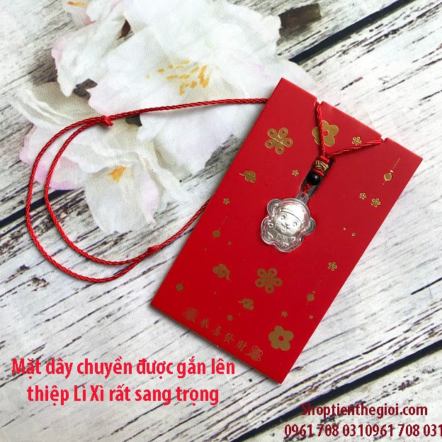 Bao Lì Xì Hình Con Chuột Dây chuyền Mạ Bạc - Quà tặng tết 2020 - TMT Collection