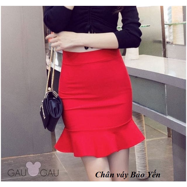 Chân váy đuôi cá ngắn màu đỏ quyến rũ- M52