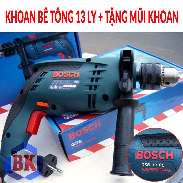 MÁY KHOAN TƯỜNG, SẮT, GỖ  BOSCH KHOAN 13 LY - PROFESSIONAL GSB 13RE - BẢO HÀNH TOÀN QUỐC