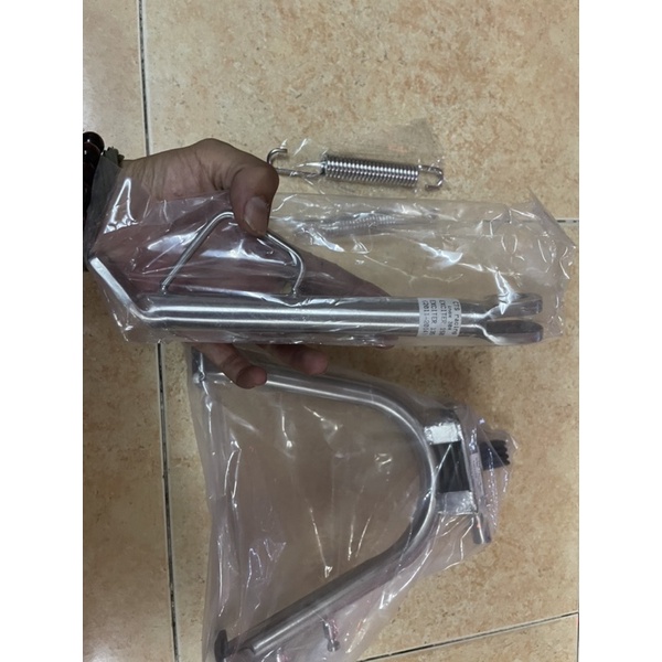 Combo chân chống inox luôn lò xo cho exciter 150