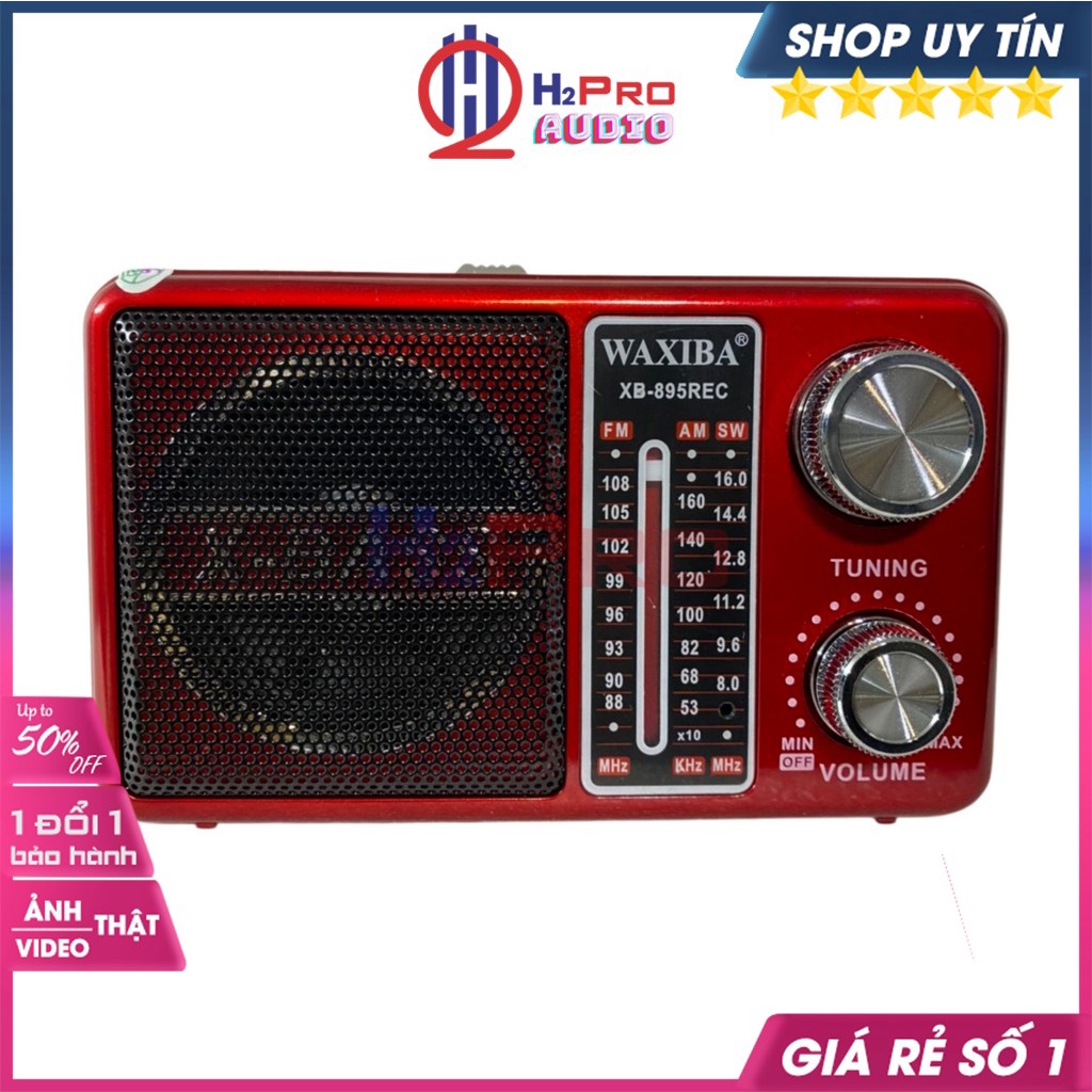Đài Radio Cho Người Già, Đài Radio Waxiba XB-895Rec Fm-Am-Sw, Bluetooth, Usb, Thẻ Nhớ, Pin Sạc, Đèn Pin (Tặng Pin Sạc)