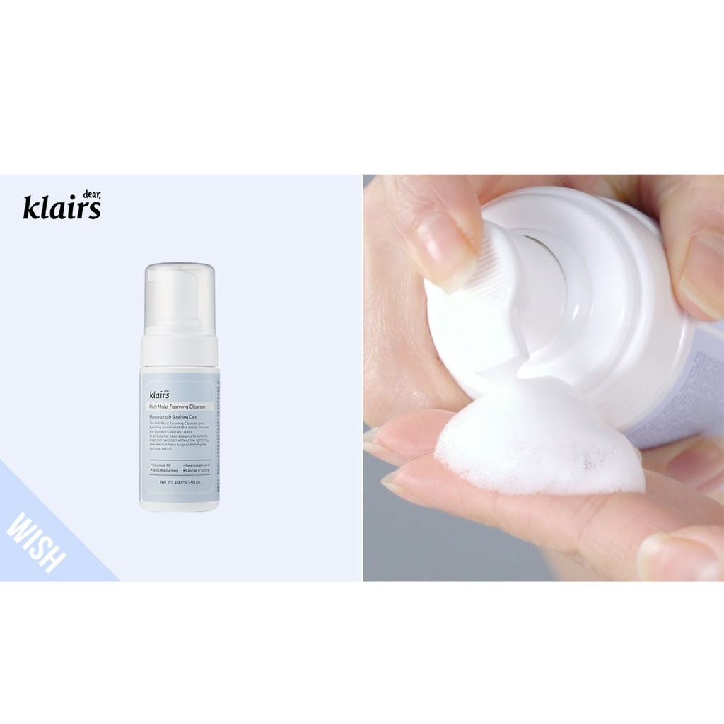 [Mã FMCGMALL -8% đơn 250K] Sữa rửa mặt Dear Klairs Rich Moist Foaming Cleanser 100ml | BigBuy360 - bigbuy360.vn