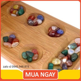 SẴN SLL-Trò chơi Ô ăn quan làm từ gỗ trúc với các viên đá lấp lánh. Đồ chơi gỗ thông minh. Trò chơi dân gian đầy trí tuệ