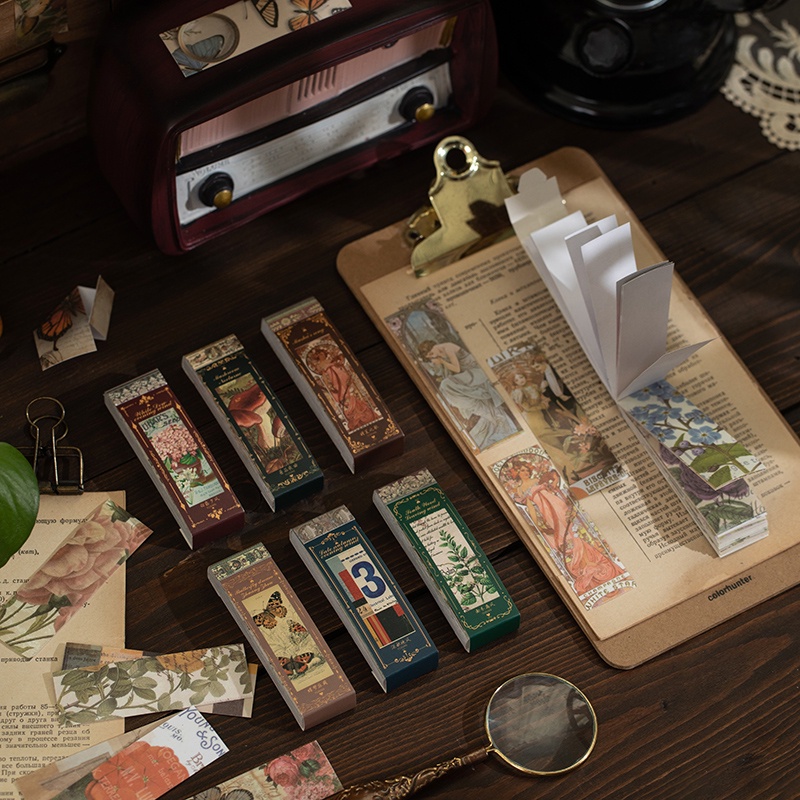 Bộ 50 Miếng Dán Trang Trí Sổ Tay Phong Cách vintage