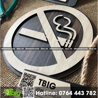 [ Trang trí nội thất ] Bảng cấm thuốc (no smoking) gỗ mặt veneer