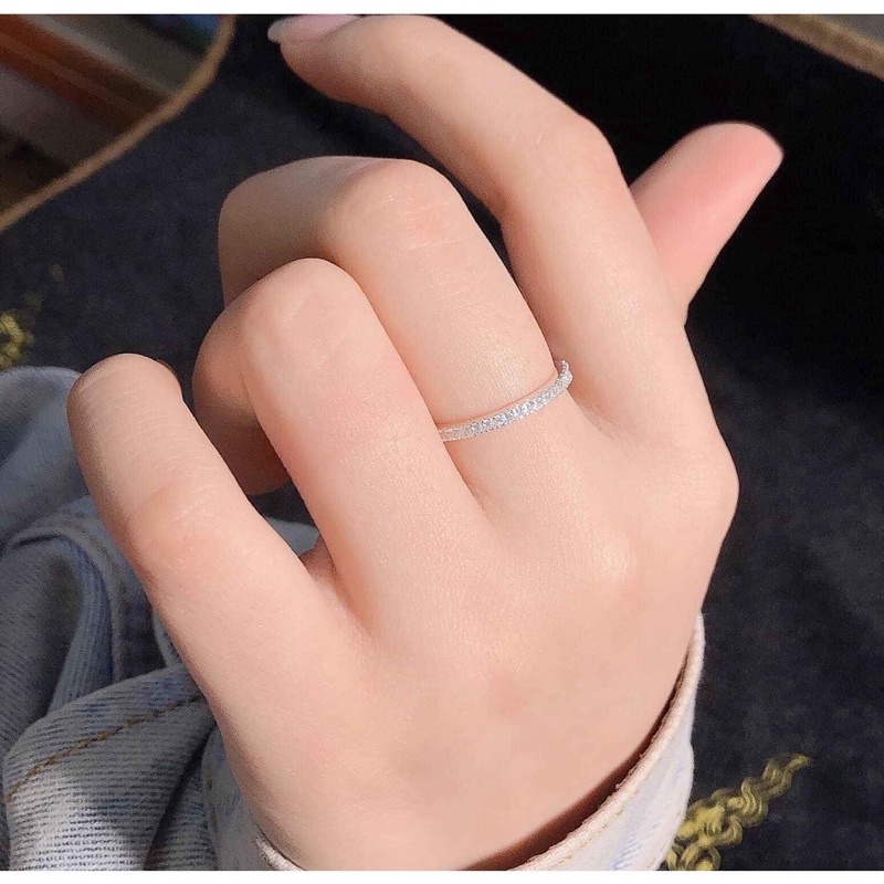 Nhẫn bạc đính đá đơn giản DaLiA Jewelry nhẫn bạc đẹp mong manh nàng thơ chuẩn bạc 925