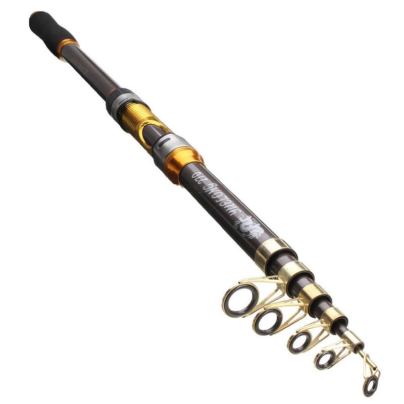 Cần Câu Cá Bằng Sợi Carbon Siêu Cứng 2.1~3.6m Có Thể Thu Gọn Tiện Dụng Mang Theo Du Lịch