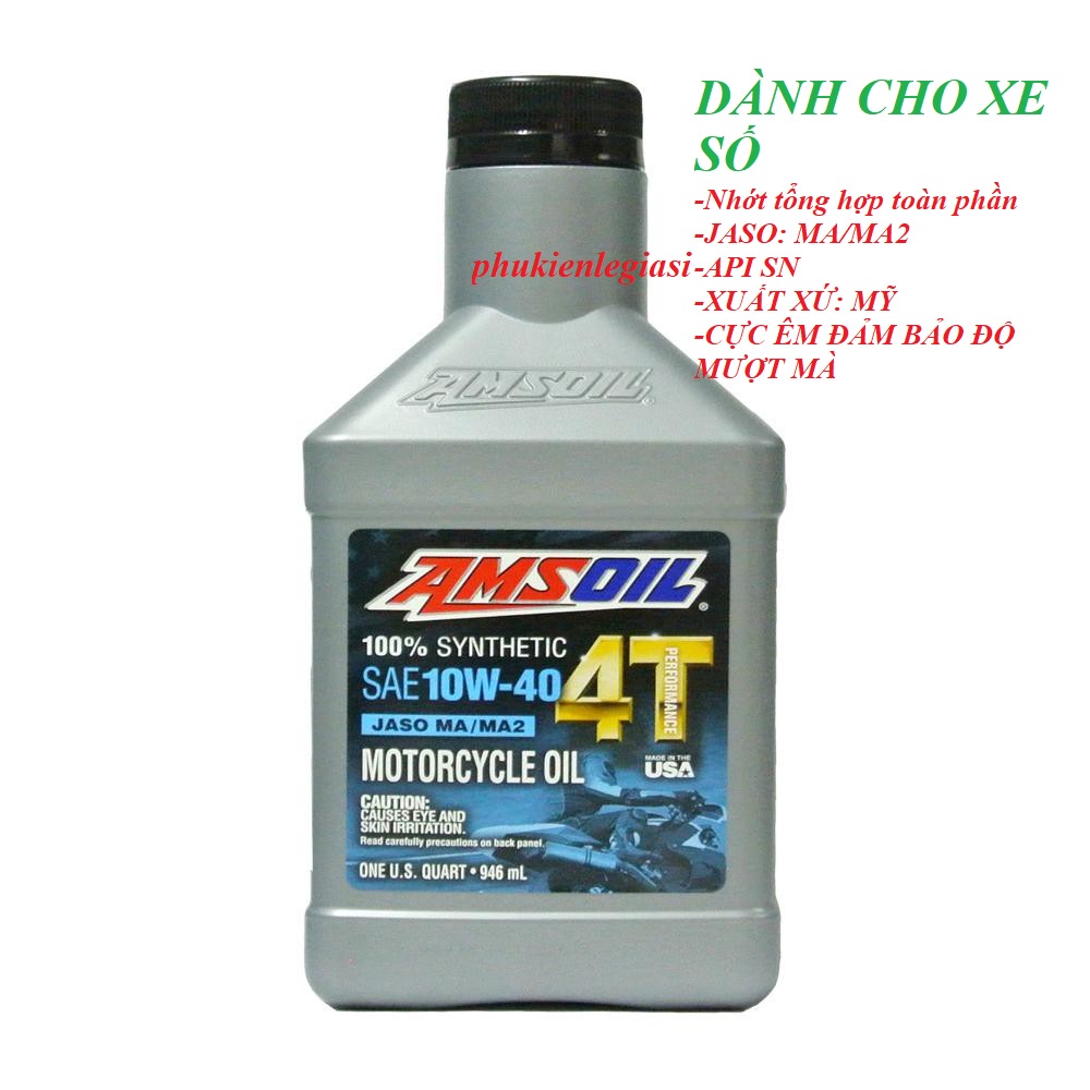 Nhớt Amsoil 10W-40 4T PERFORMANCE DÀNH CHO XE SỐ full tổng hợp