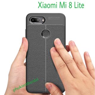 Ốp lưng Xiaomi Mi 8 Lite chống sốc vân da hiệu Auto Focus chất đẹp siêu bền
